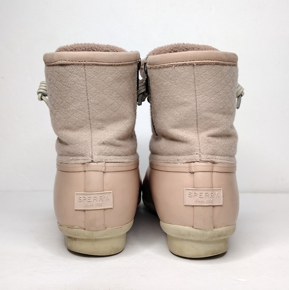 Sperry Saltwater Wool Rose Dust Insulated Lace Up Waterproof Winter Boots - Picture 5 of 16